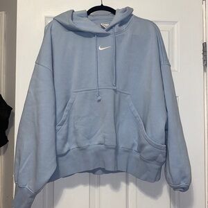 Baby blue Nike pull over hoodie